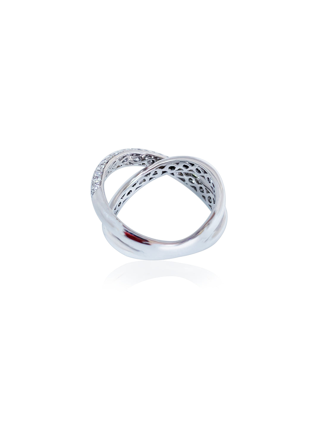 Multi-Row  Crossover Diamond Ring